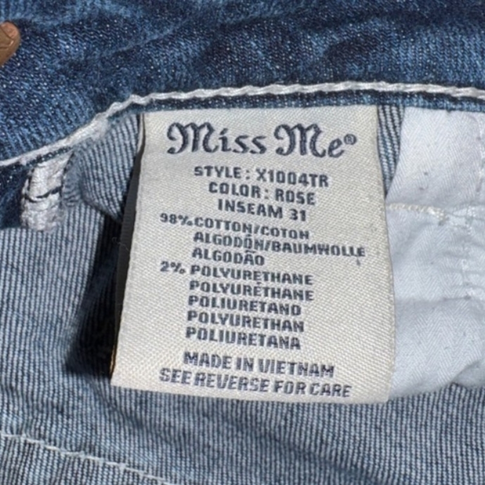 Miss Me Blue Bootcut Jeans with Embroidered Back Pockets - Picture 8 of 9